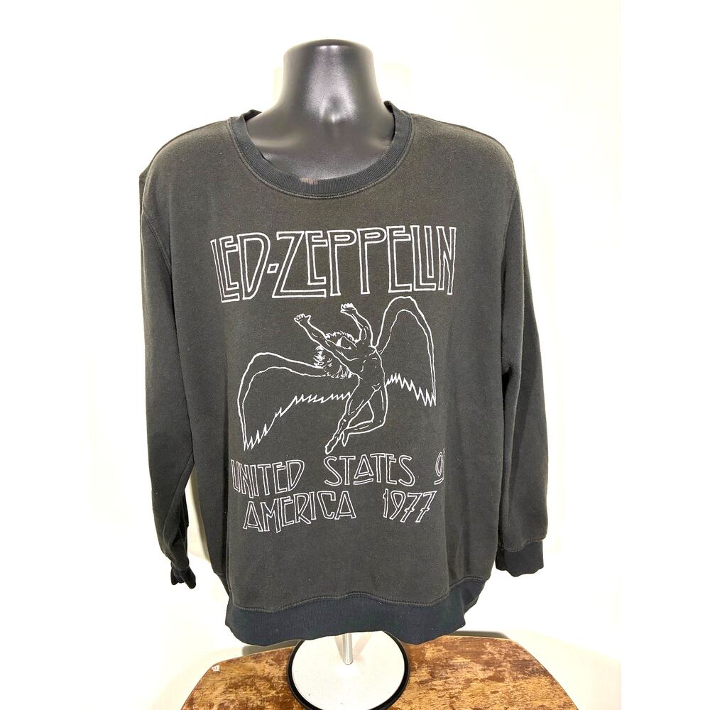 Led Zeppelin 1977 USA Tour Sweatshirt Black XL Swan Song